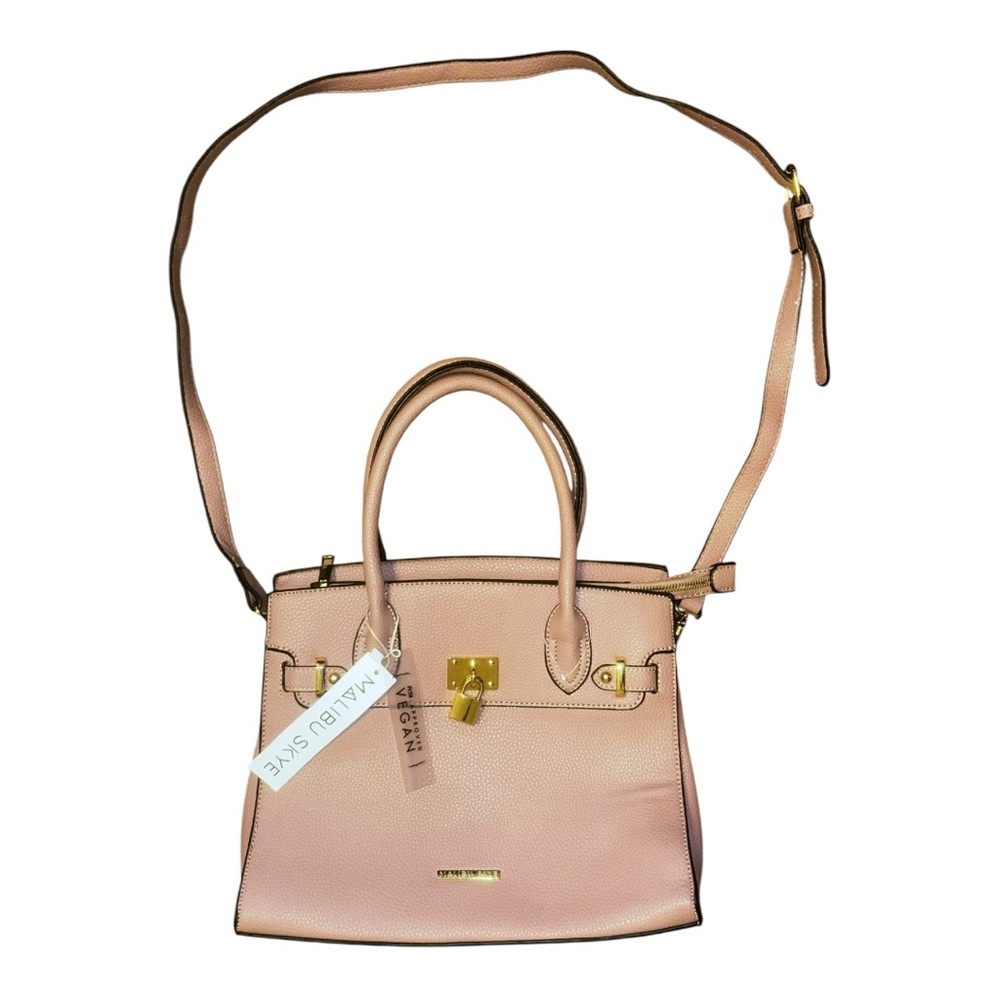 NWT Malibu Skye Pink Vegan Leather Medium Convertible Crossbody, Gold Hardware
